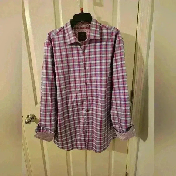 James Tattersall London Men's Button-Up Shirt Plaid Collared Blue Size XL - Picture 1 of 3